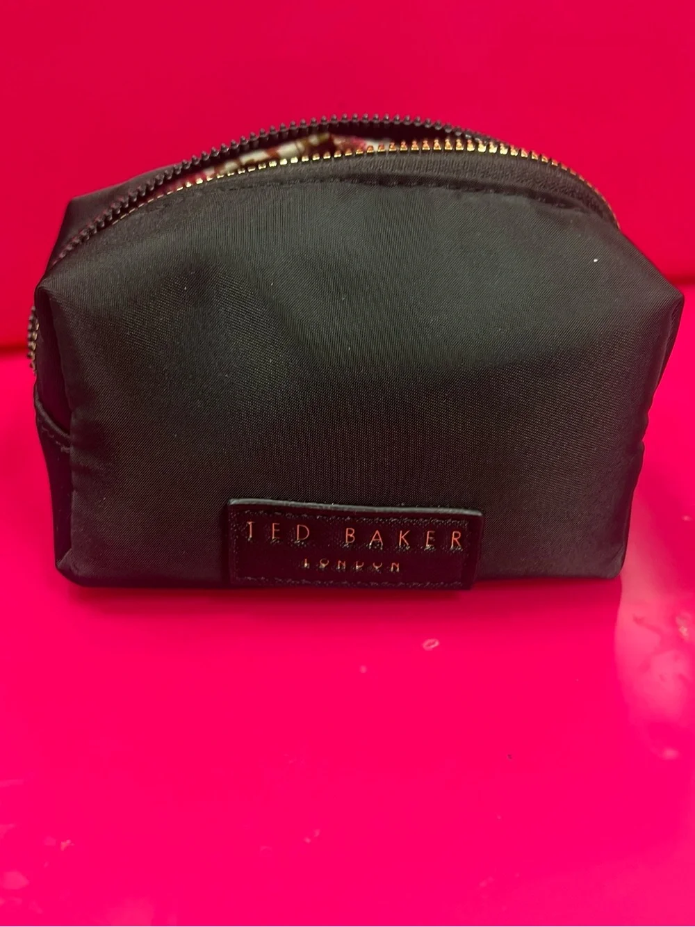 Ted Baker Black Nylon Cosmetic Pouch NWOT